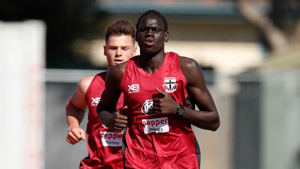 Tom-Jok-TTl-TG-AFL.jpg Tom Jok leads the field on his way to winning the St Kilda 2km time trial - AFL,St Kilda Saints,Jade Gresham,Contracts